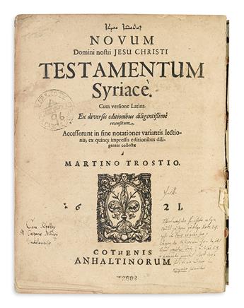 BIBLE IN SYRIAC.  Novum . . . Testamentum Syriace.  1621